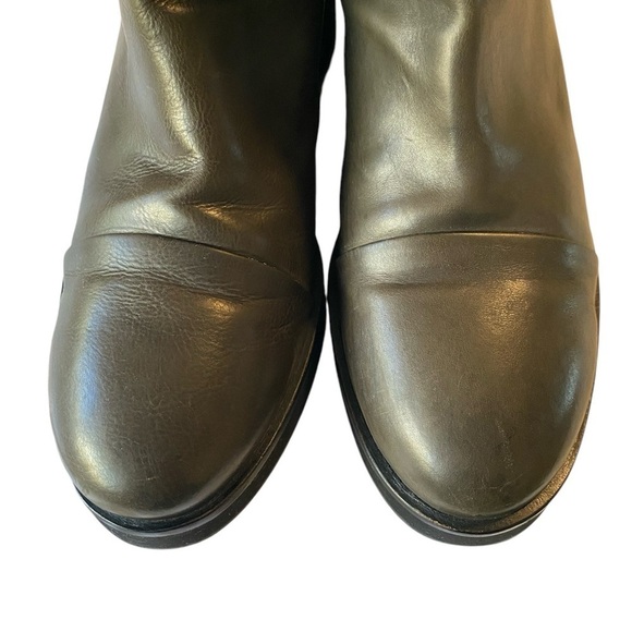 Homers Artesian Green Leather Chelsea Dual Zipper Ankle Boots Size 40/US 9 - Picture 4 of 9